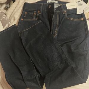 Abercrombie & Fitch High Rise Women Jeans - Dark Blue Size 27 Short